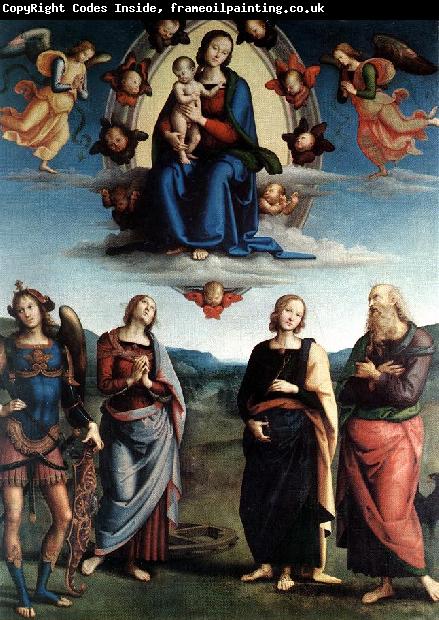 PERUGINO, Pietro Madonna in Glory with the Child and Saints f